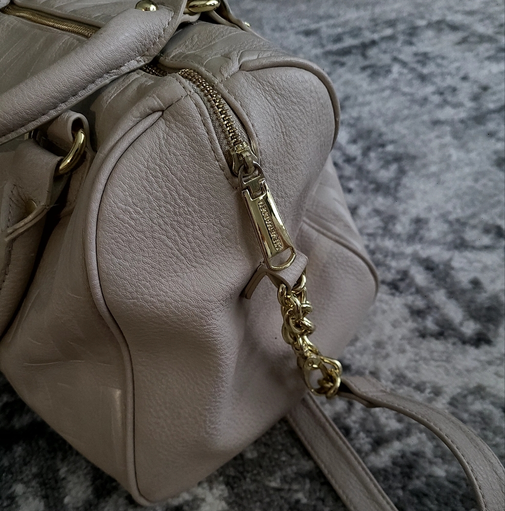 Steve Madden Leather Beige/Cream Mini Duffle Bag Purse